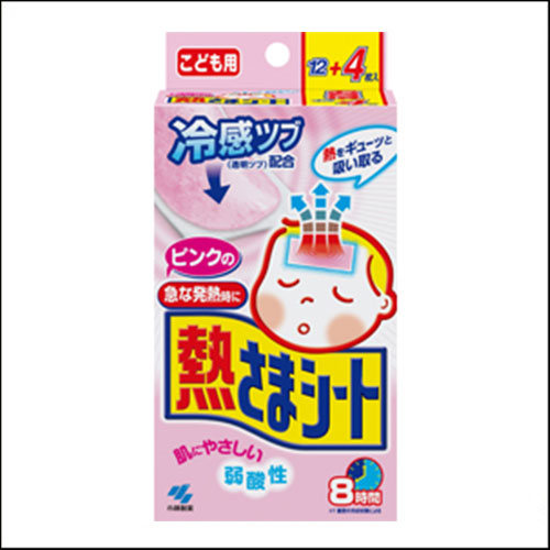 난바몰,[KOBAYASHI] 고바야시 열냉각시트, 열내리젤시트 유아용 핑크 1갑 16매